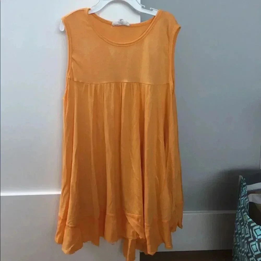 Orange swing style empire waist tank top - XS